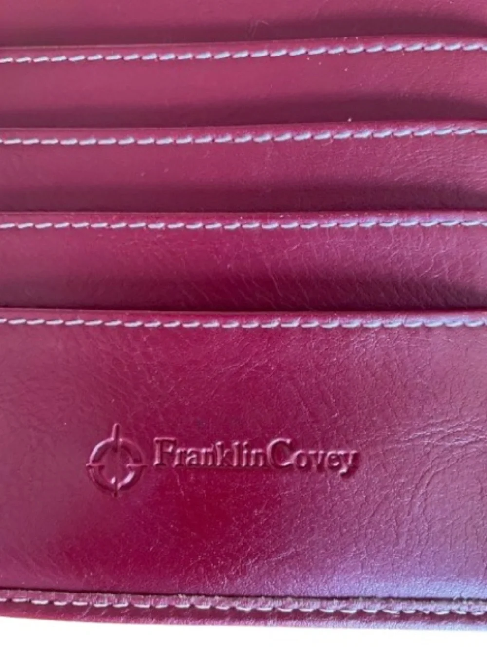 Franklin Covey Red Leather Padfolio Portfolio Organizer
